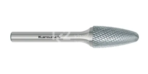Борфреза твердосплавная Karnasch форма F, 3х8х3х38 мм, насечка HP-4, без покрытия, арт. 11.3052-010