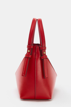 ZARA МИНИ-СУМКА-МЕШОК С ДЕКОРАТИВНОЙ СТРОЧКОЙ, КРАСНЫЙ