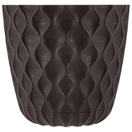 Кашпо пластиковое InGreen Wave d17,5см h16см v2,5л горький шоколад