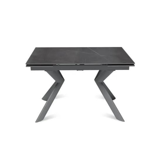 Стол "БРИДЖ" 120-180 керамика Armani Grey мат., опора черный муар