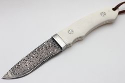 Нож с клинком мозаичный дамаск с ножнамифотография - 3