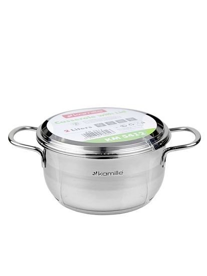 Кастрюля 2 л. из нержавеющей стали Kamille KM 5412 с крышкой