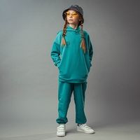 Худи оверсайз "Bb team" Аквамарин  подростковое облегченное