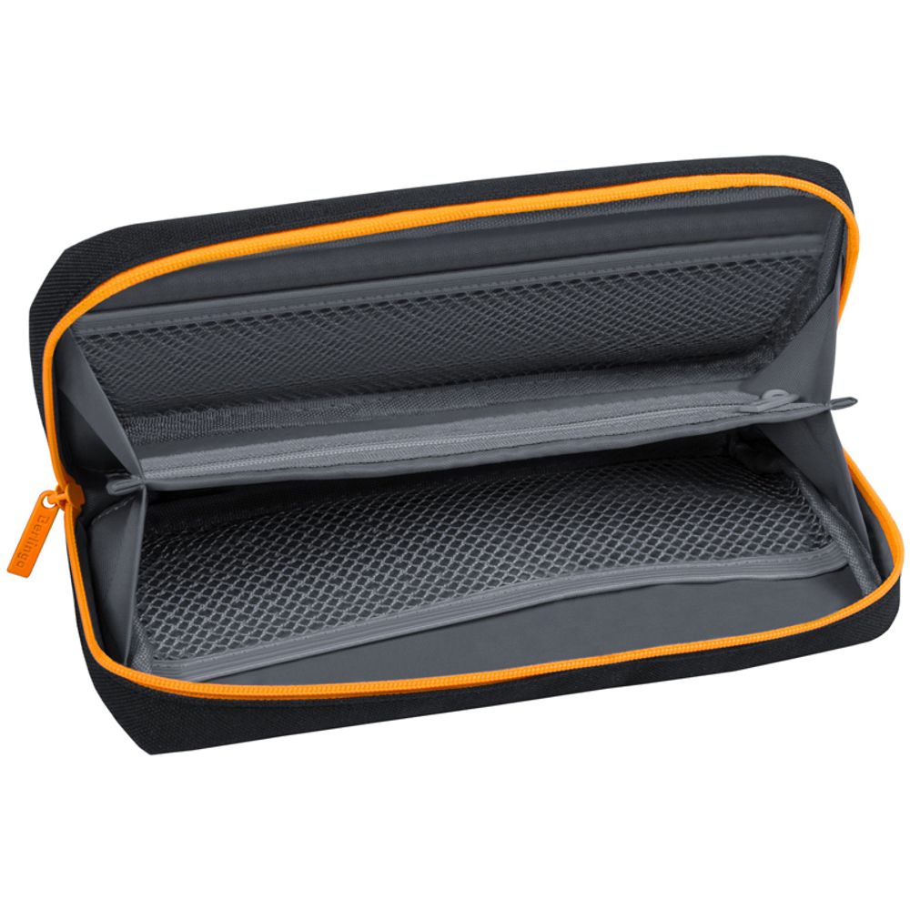 Пенал мягкий 1 отделение, 1 карман, 215*95*44 Berlingo "Black and orange", полиэстер, внутр. органайзер