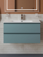 Тумба с раковиной подвесная BelBagno KRAFT-800-2C-SO-AO Голубой матовый, раковина белая BB800ETL