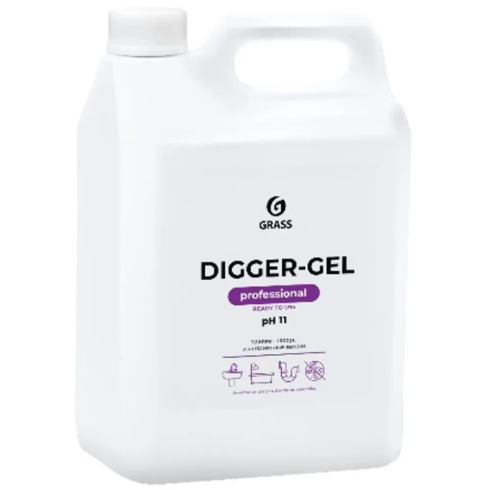 Средство от засоров 5,3 кг "Digger-GEL" "GRASS" (1/4 шт.) 125206