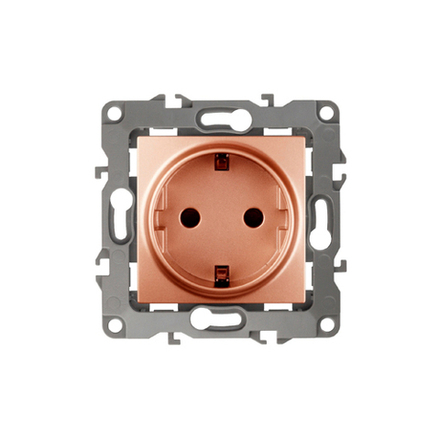 Розетка ЭРА Серия 12 12-2001-14 2P+E Schuko 16A-250В IP20 без м.лапок медь