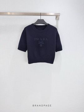 Свитер с коротким рукавом тёмно-синий от Prada BP5-977065