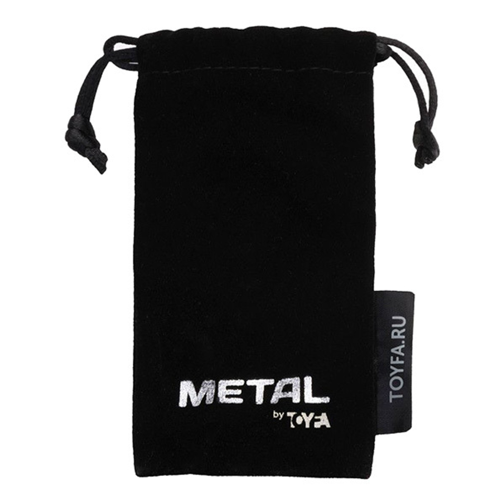 Серебристая коническая анальная пробка 8см с красным кристаллом ToyFa Metal 717002-9