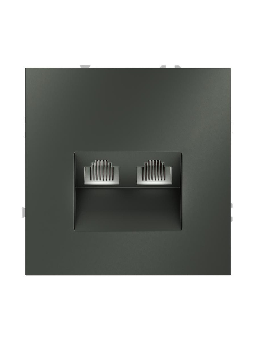 Розетка компьютерная 2-м СП S70 RJ45 + RJ45 кат.6 механизм титан Voltum VLS060206