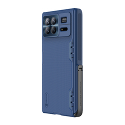 Чехол синего цвета на Xiaomi Mix Fold 3 от Nillkin, серия Super Frosted Shield Fold-Bracket Version, версия с подставкой