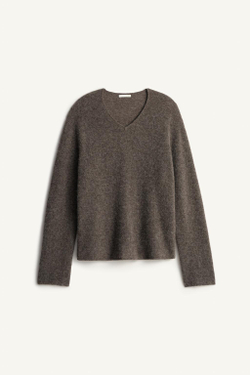 ZARA ДЖЕМПЕР СВОБОДНОГО КРОЯ С ФАКТУРОЙ, КОРИЧНЕВЫЙ