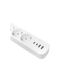 Удлинитель 5х5м IP20 2USB 2.4А+2type-C LUX 1.5кв.мм EKF UBA-LUX-505-TC
