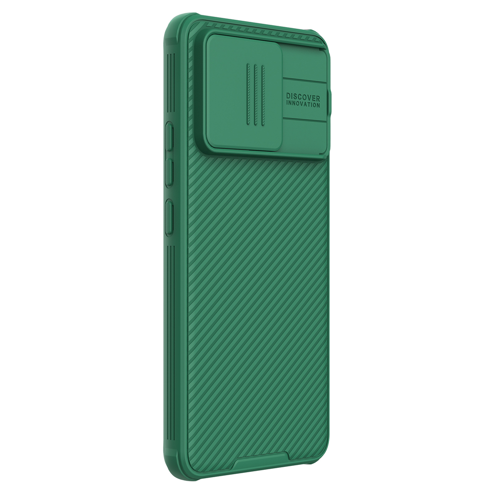 Чехол зеленого цвета (Deep Green) от Nillkin с сдвижной шторкой для камеры для Xiaomi Redmi K70, K70 Pro и Poco F6 Pro, серия CamShield Pro
