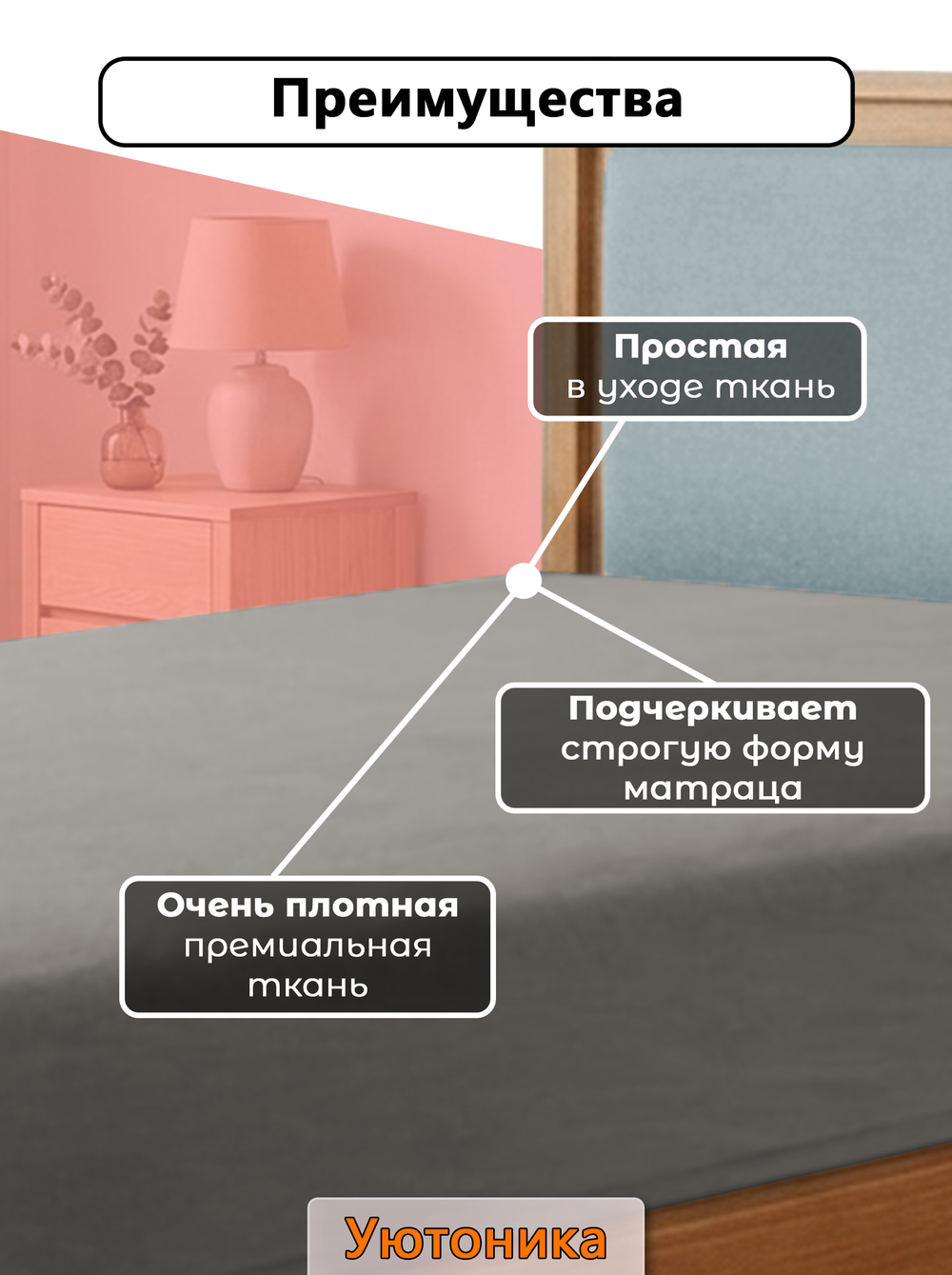 Чехол на матрас 180х100х20 на резинках