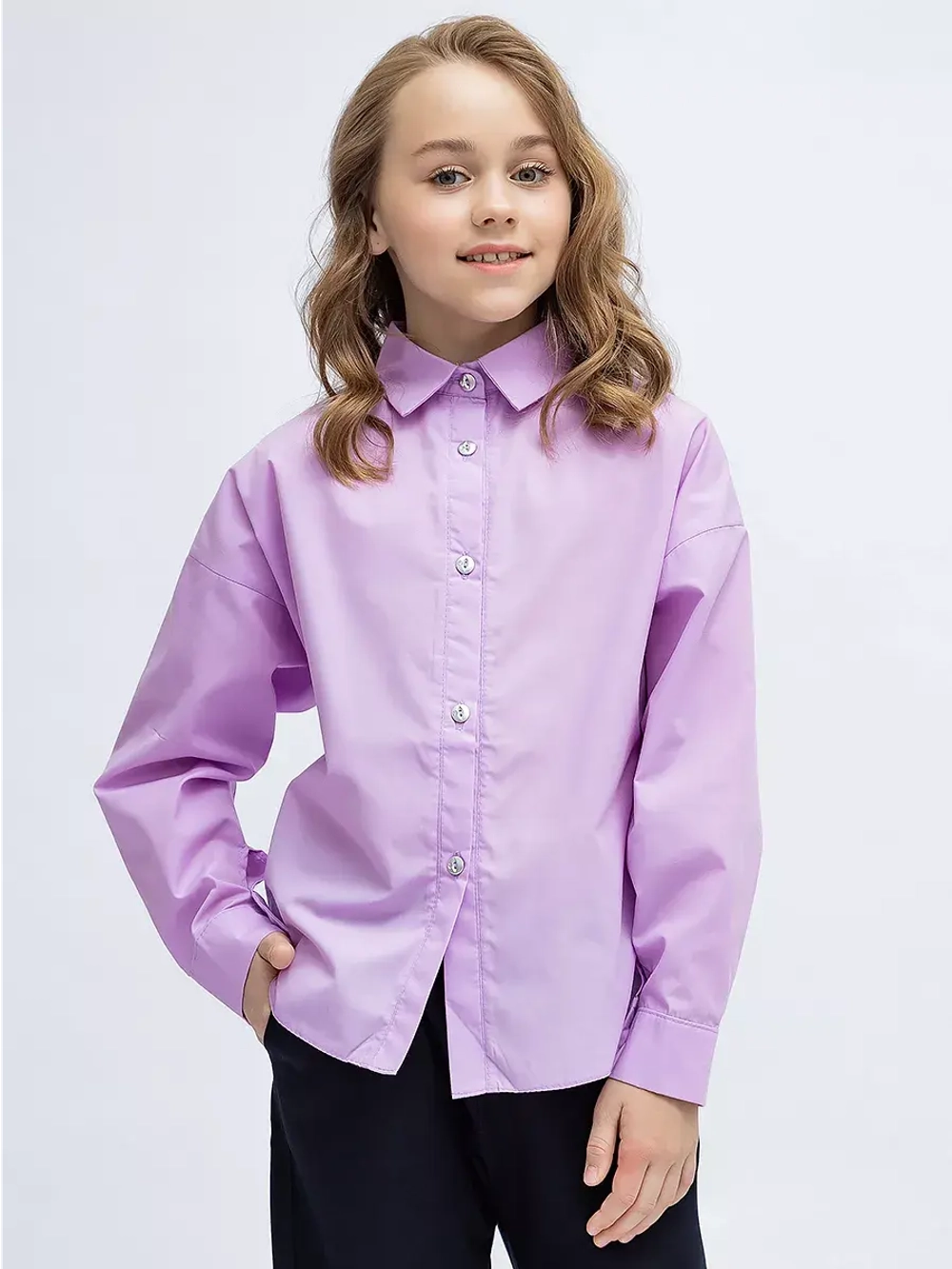 Школьная рубашка классическая oversize
