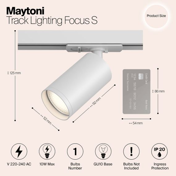 Трековый светильник Maytoni Track Lamps TR020-1-GU10-W