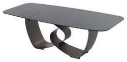 Стол TOVE 240 GREY, стекло BUBBLE  / Шоколадное золото каркас ®DISAUR