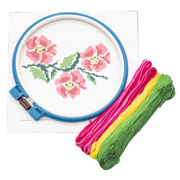 Набор для вышивания нитками Hobby&Pro Kids, Сакура 19х19см
