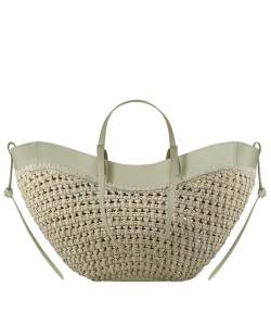POLENE СУМКА CYME RAFFIA, ПАСТЕЛЬНО-ЗЕЛЕНЫЙ