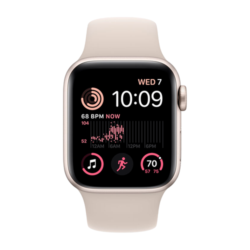Умные часы Apple Watch SE (2022) GPS, 40mm, Aluminium Case with Sport Band S/M, Starlight (Сияющая звезда)
