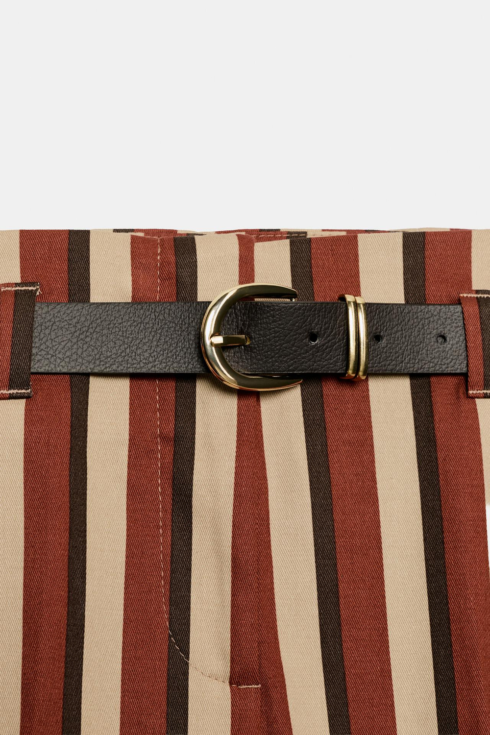 ZARA БРЮКИ В ПОЛОСКУ С РЕМНЕМ, ПОЛОСКИ