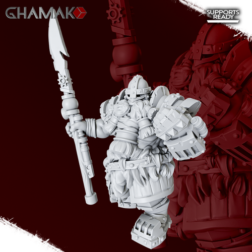 Grand Alliance Order  Kharadron Overlords Dwarf Дварф с копьём №1 миниатюра для dnd, днд, pathfinder, фентези, Настольная игра, НРИ, Варгейм, РПГ