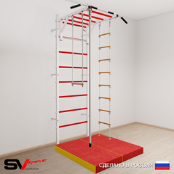 Шведская стенка Sv Sport усиленная 6364 (Турник рукоход/Канат/Лестница/Трапеция/Мат 1м)