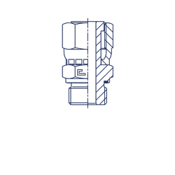Штуцер FE D06 ORFS 9/16" - BSP 1/4" (обжатая гайка)
