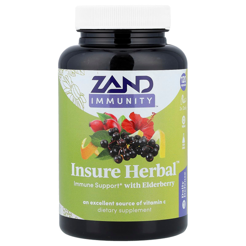 Zand, Naturals, Insure Herbal, поддержка иммунитета, 120 вегетарианских капсул