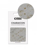 Charmicon 3D Silicone Stickers №178 Цветы золото