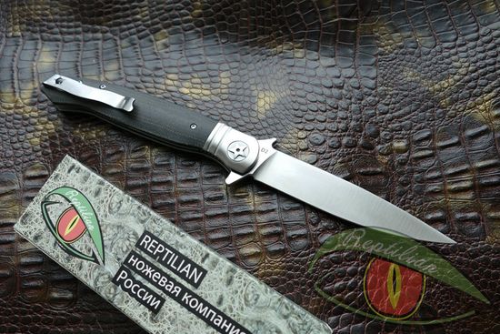Складной нож REPTILIAN НКВД-03-1 c клинком из стали D2, рукоять микарта