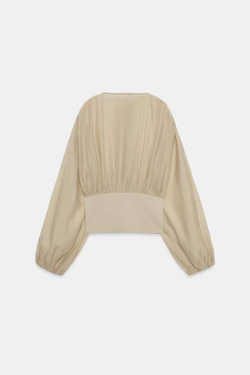 ZARA КОМБИНИРОВАННЫЙ ТОП В КОРСЕТНОМ СТИЛЕ, ПЕСОЧНЫЙ