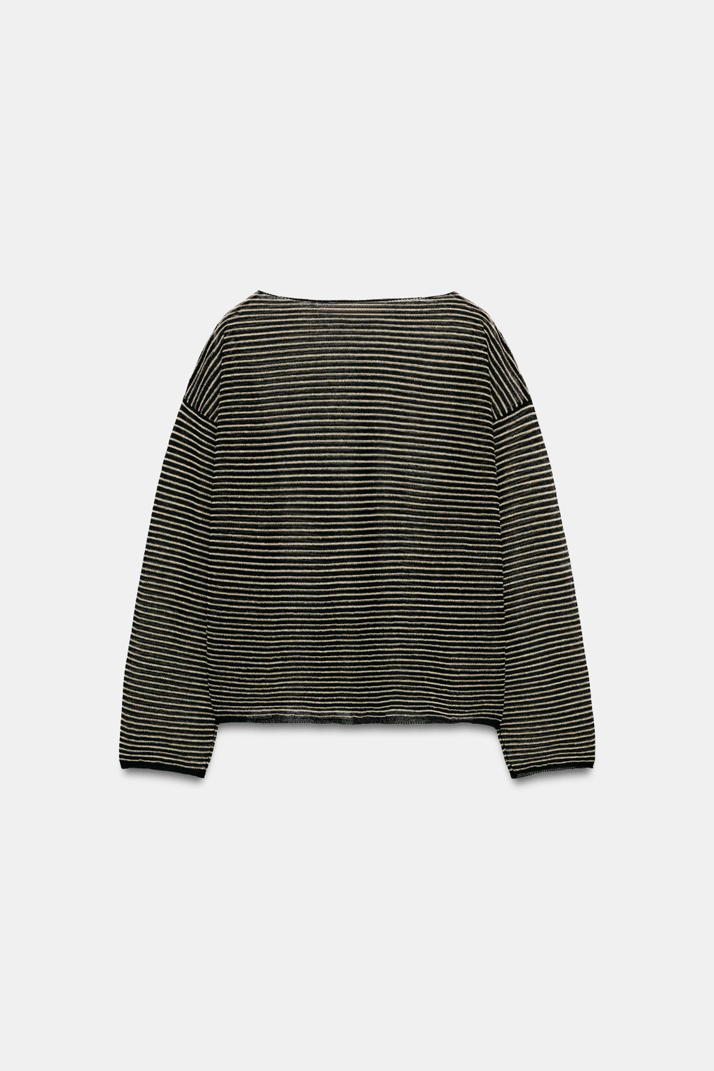 СВИТЕР В ПОЛОСКУ ИЗ ТОНКОГО ТРИКОТАЖА СО ЛНОМ — ZARA