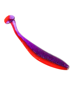 Приманка ZUB-IZI 185мм(7,3")-3шт, (цвет 021) фиолетовый верх - красный низ