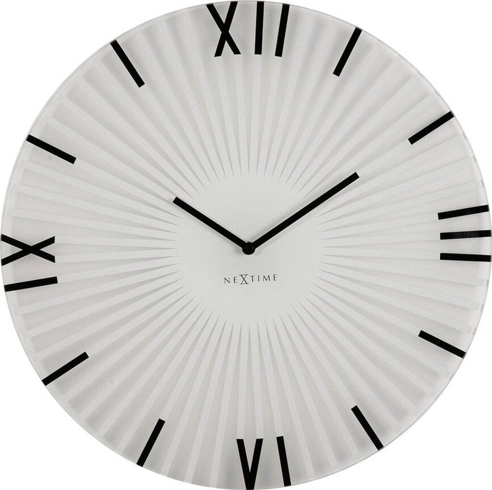 Настенные часы NeXtime Sticks, стекло, 43 см, белые