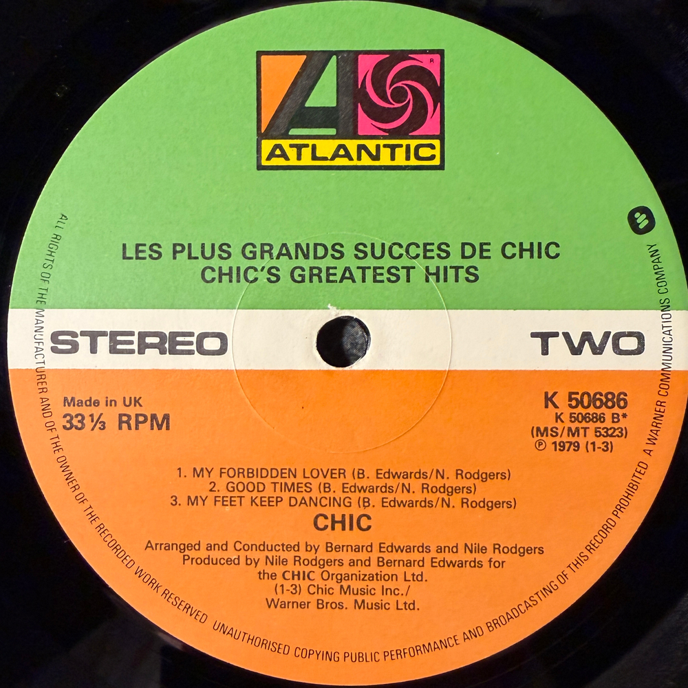 Chic ‎– Les Plus Grands Succes De Chic (Англия 1979г.)