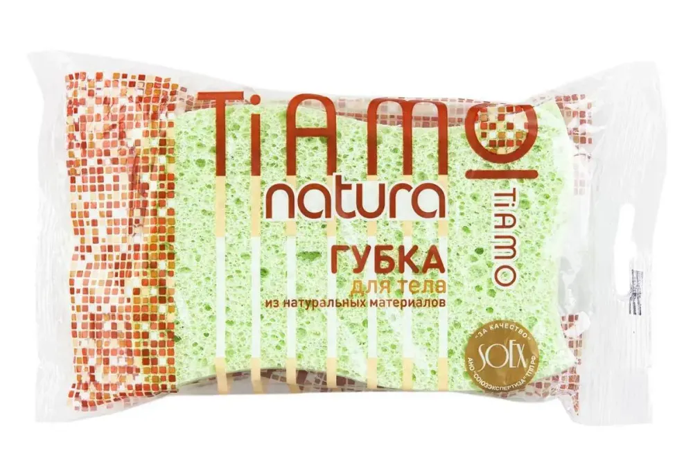 Губка для тела TIAMO Natura "ВОЛНА", целлюлоза