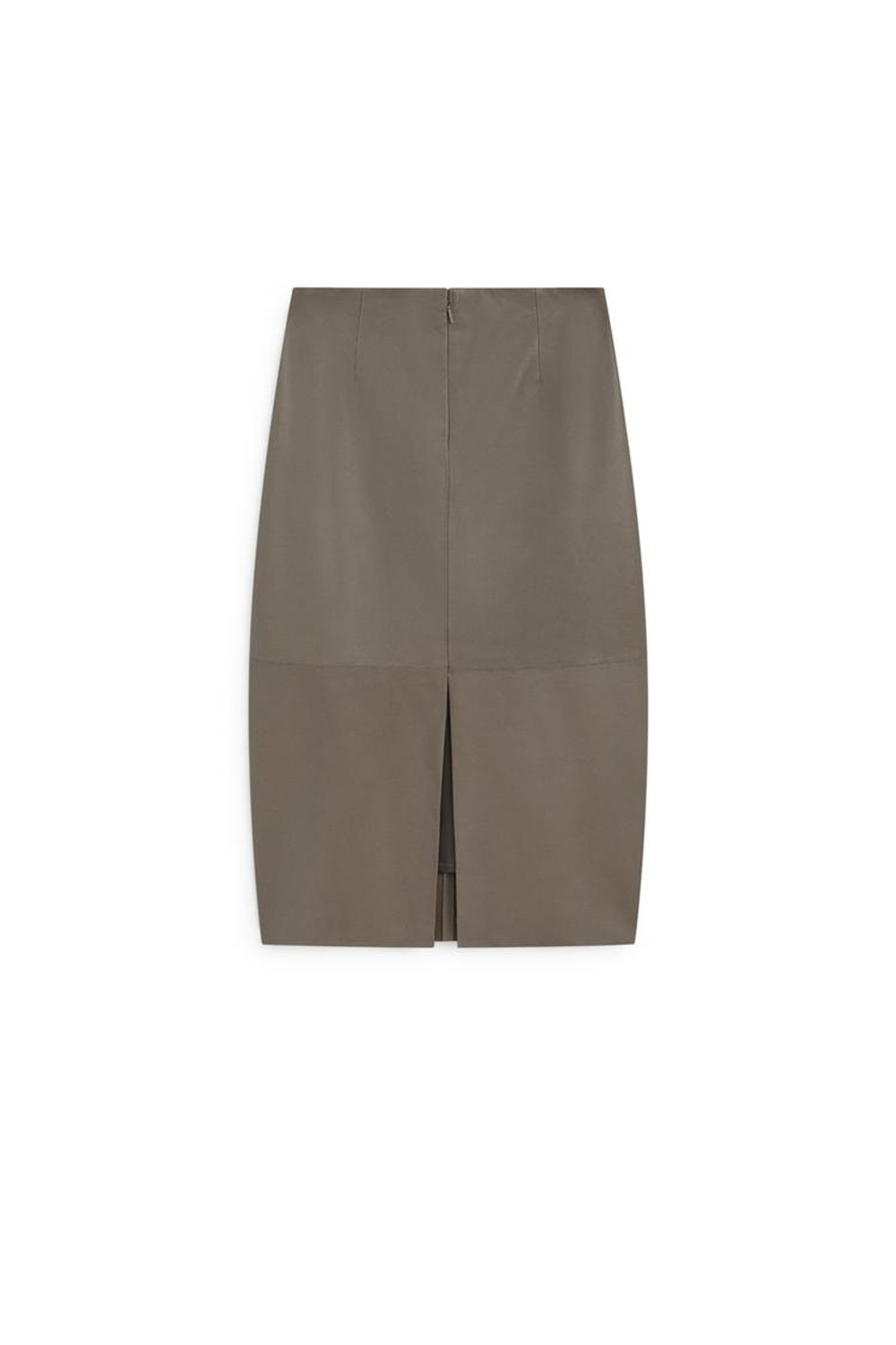 Massimo Dutti Кожаная юбка-карандаш миди - Limited Edition, коричневый