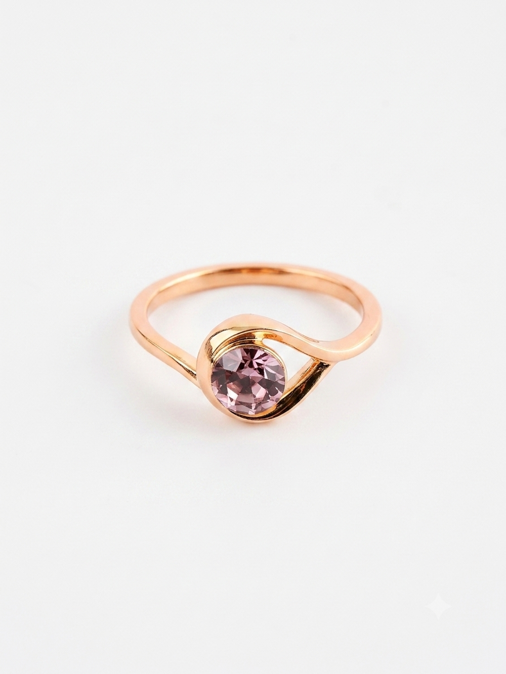 Кольцо Белла с розовым кристаллом Swarovski