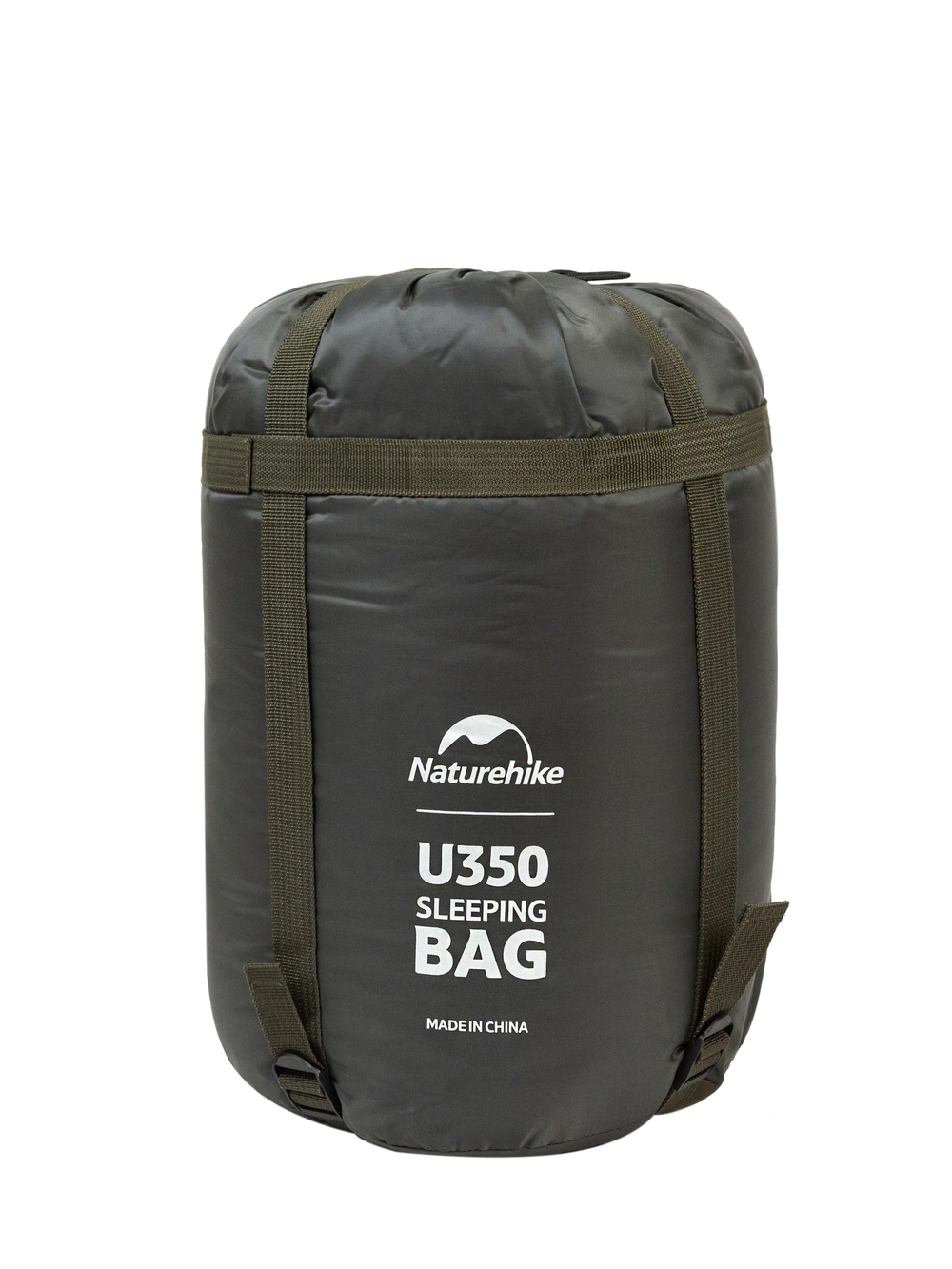 Спальный мешок Naturehike U350 с капюшоном, хаки (NH20MSD07), молния слева