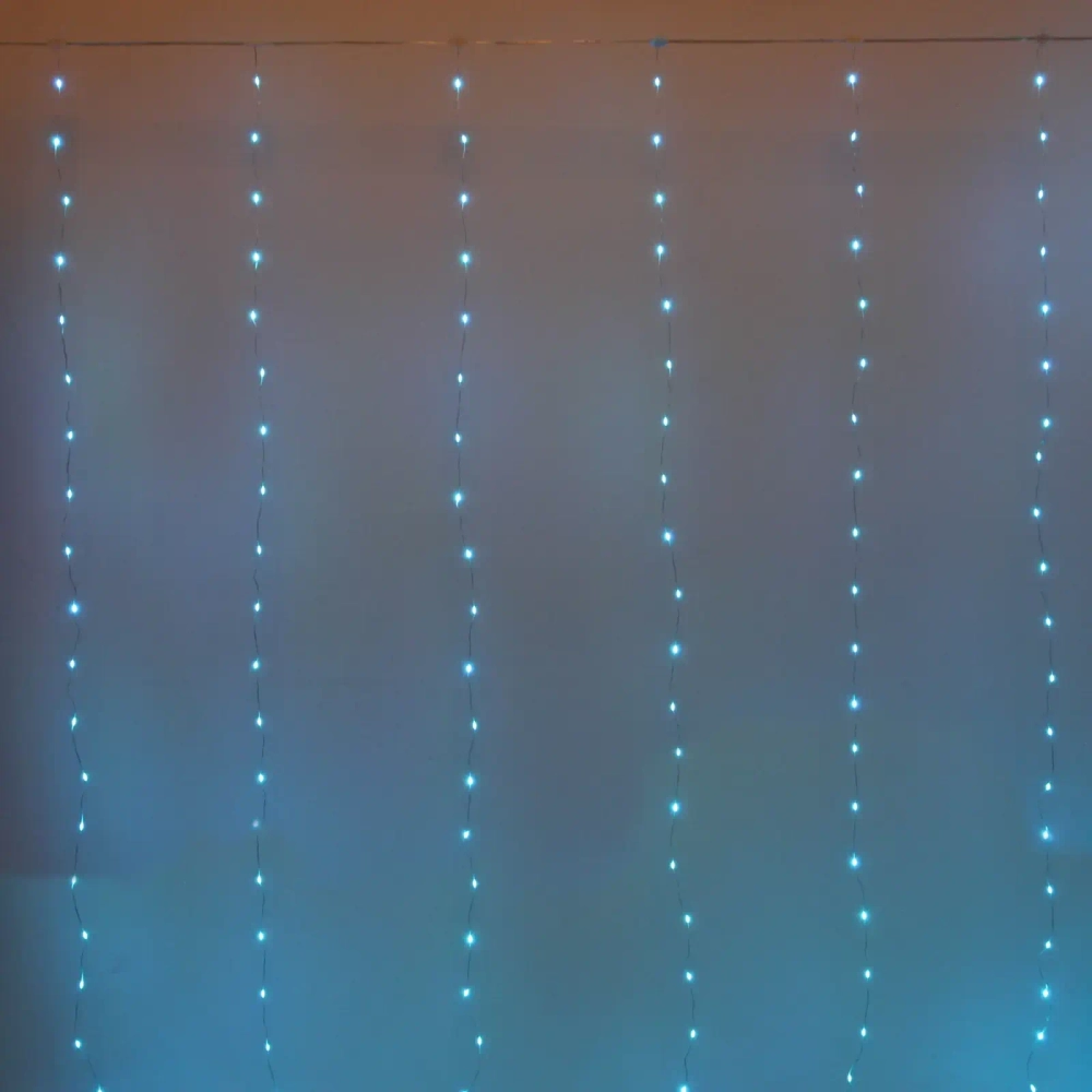 Гирлянда для дома ЗАНАВЕС «Magnificent» ш3* в2,8 м 280 ламп LED, прозрачн.пров, более 8 реж, с пультом Д/У на подвесах, IP-20, RG/RB (USB)