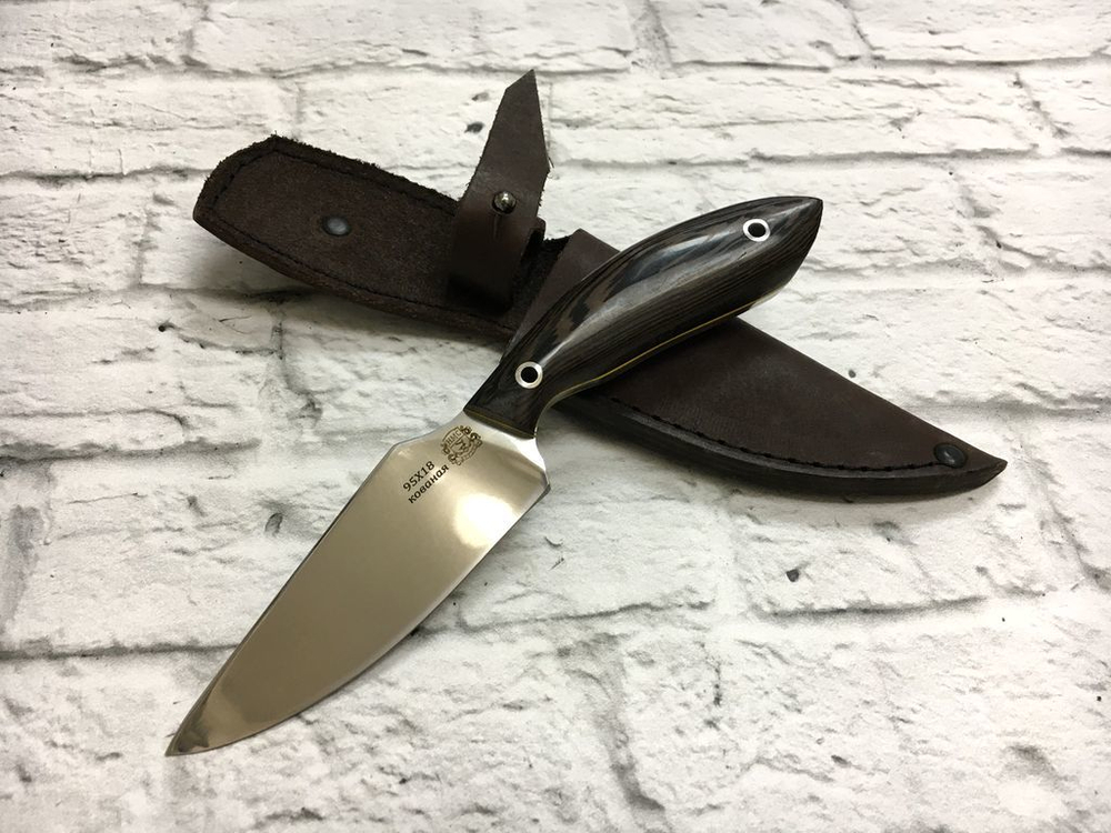 Цельнометаллический нож F7, сталь 95Х18, Венге