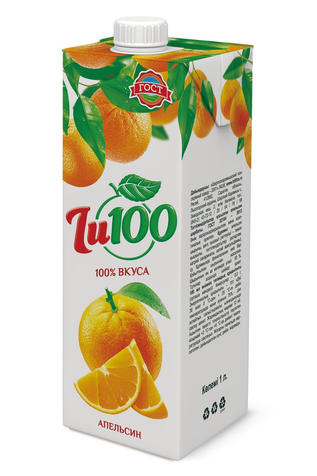 Нектар Апельсиновый Zu100, 1 л