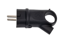 Вилка 2К+З угловая каучуковая 16А/250В IP44 Чёрная MultiSet MST1102BK Systeme Electric