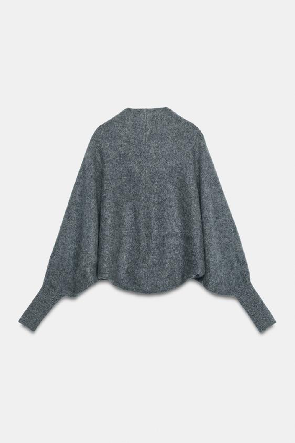 ZARA КАРДИГАН ИЗ 100% ШЕРСТИ С МАНЖЕТАМИ, МЯГКИЙ СЕРЫЙ