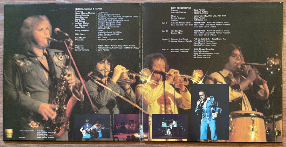 Blood, Sweat & Tears Featuring David Clayton-Thomas – In Concert 2LP (Голландия 1976г.)