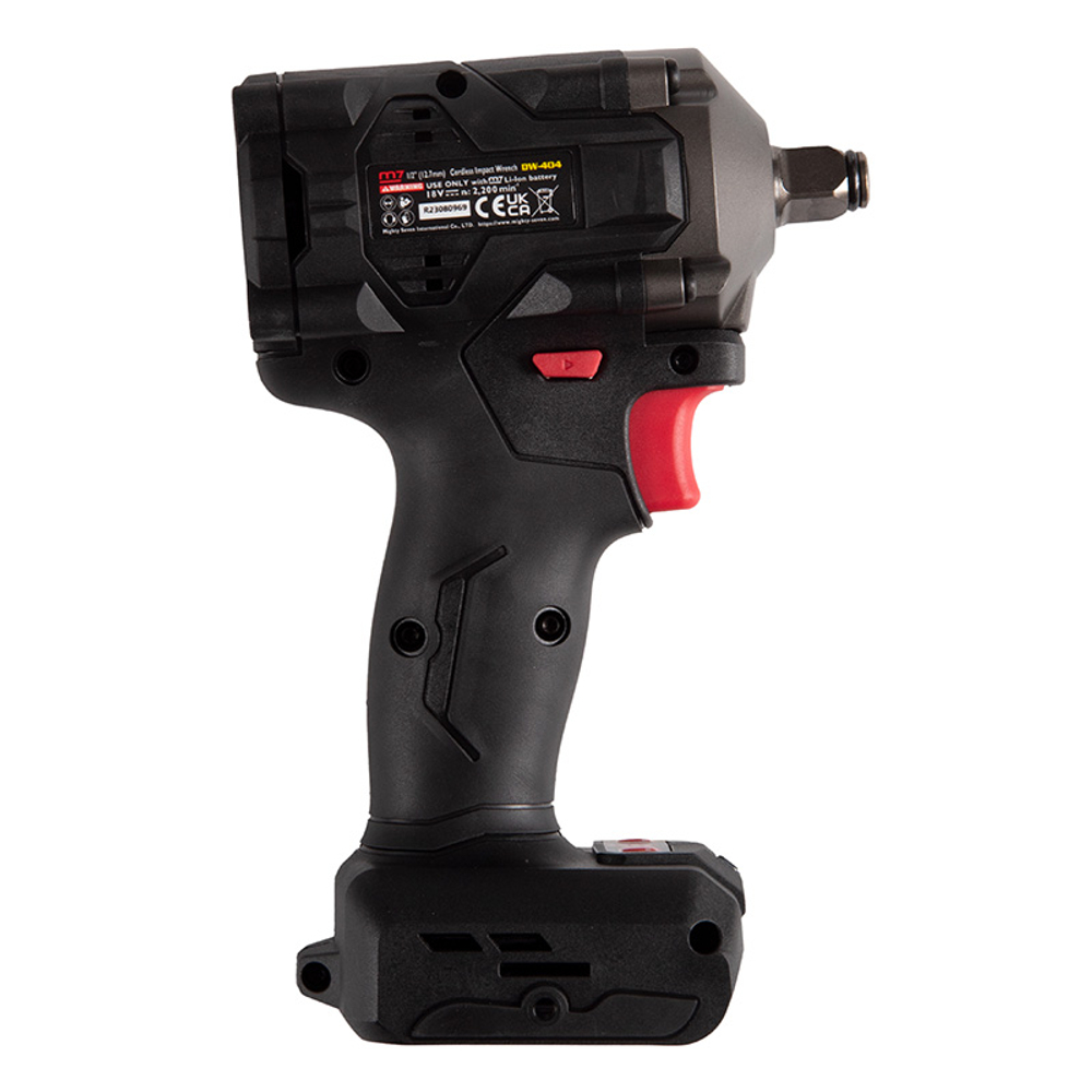 MIGHTY SEVEN (DW-404) Гайковерт аккумуляторный ударный 1/2", 900 Нм, 18 В, укороченный, без аккумулятора и ЗУ