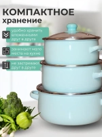 Набор эмалированных кастрюль 3 шт
