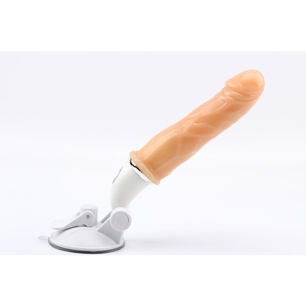 Фаллоимитатор с вибрацией на регулируемой присоске Adjustability-Pitch Dildo 7" (Цвет: телесный)